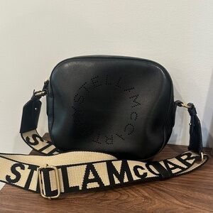 Stella McCartney Black Crossbody with Logo Strap